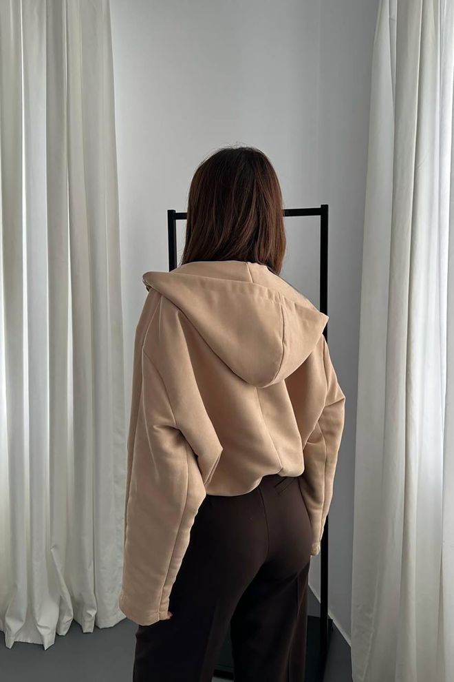 Elisa Beige Casual Sport Hoodie Jacket Wholesale Clothing Sport