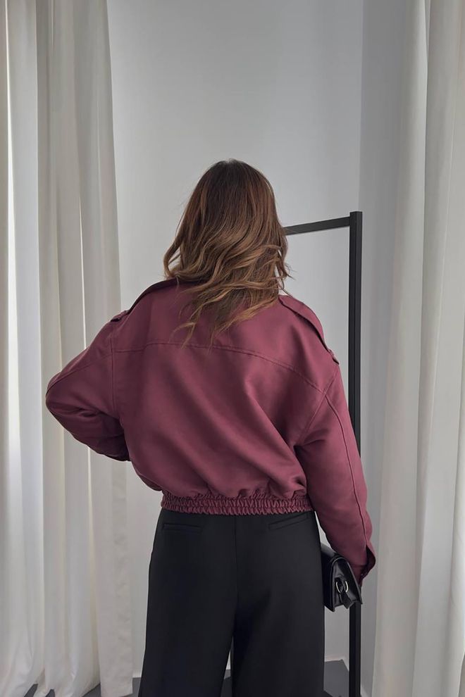 Elisa Claret Red Bomber Jacket Wholesale Clothing 5