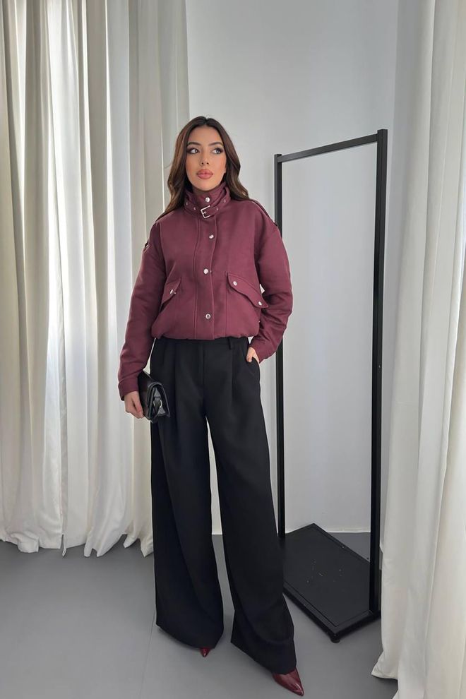 Elisa Claret Red Bomber Jacket Wholesale Clothing Lounge