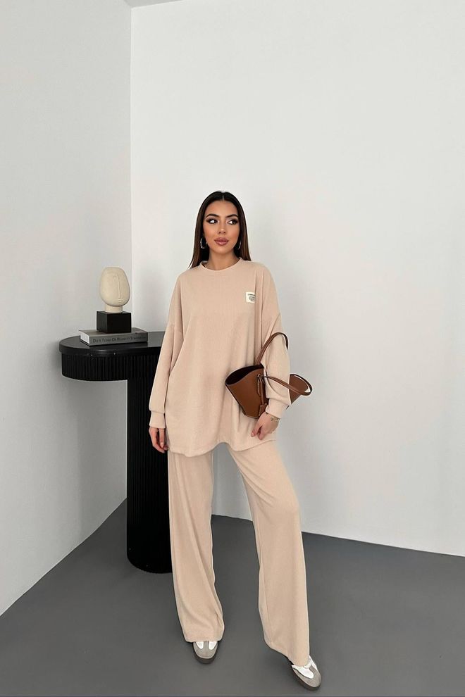 Elisa Beige Casual Modest Elegant Set Wholesale Clothing 1