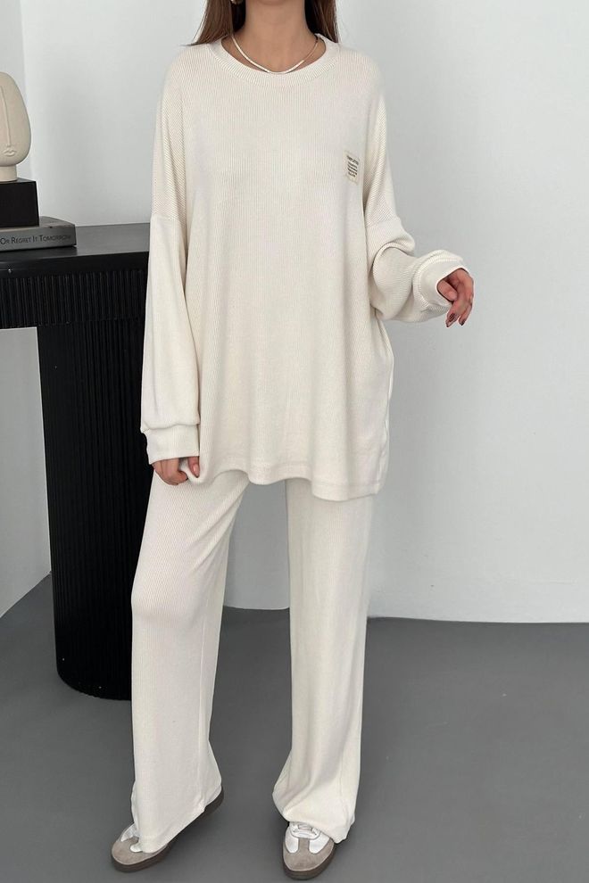 Elisa Beige Elegant Casual Set Wholesale Clothing Casual