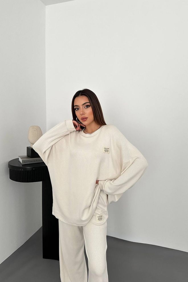 Elisa Beige Elegant Casual Set Wholesale Clothing Lounge