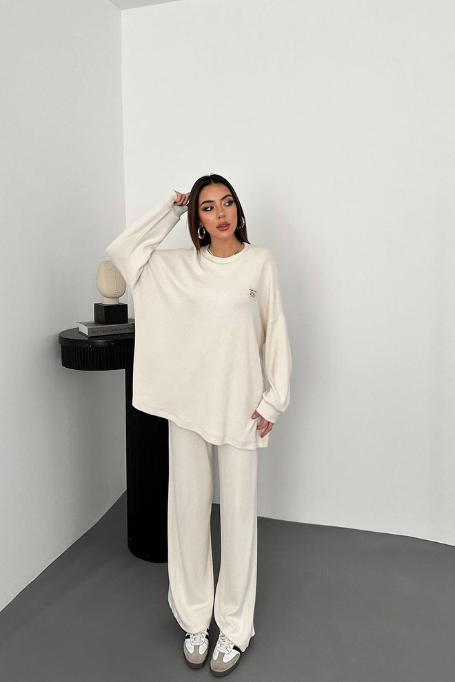 Elisa Beige Elegant Casual Set Wholesale Clothing Modest