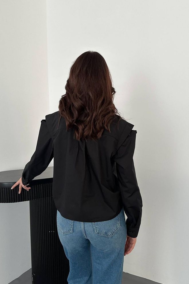 Elisa Black Elegant Casual Formal Shirt Wholesale Clothing Formal