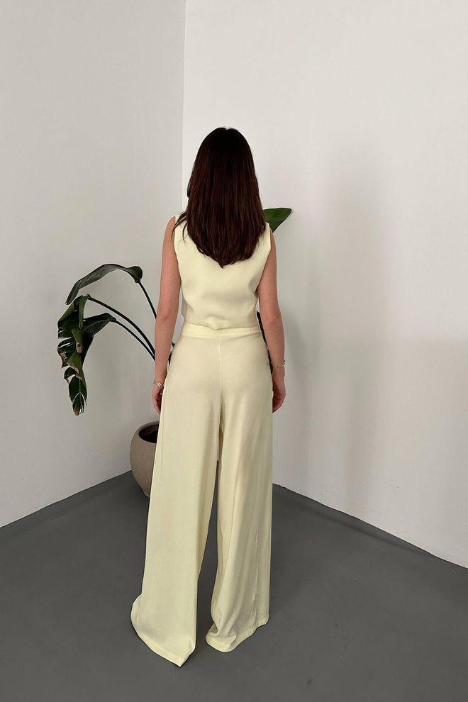 Elisa Elegant Yellow Blazer Dress With V Neck Wholesale Clothing Elegant