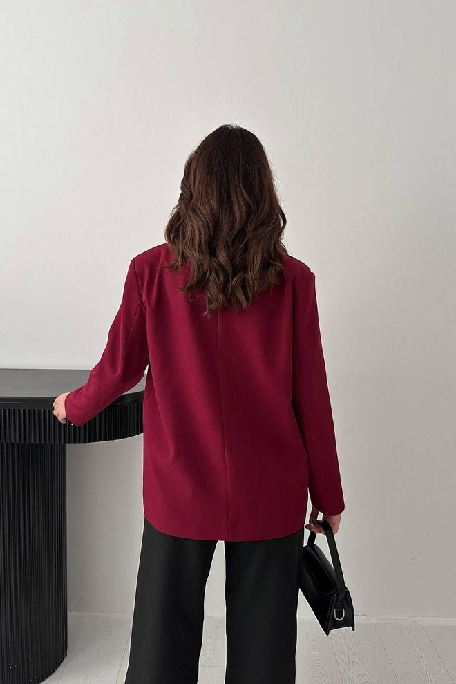 Elisa Claret Red Jacket Single Breasted Blazer Wholesale Clothing 5