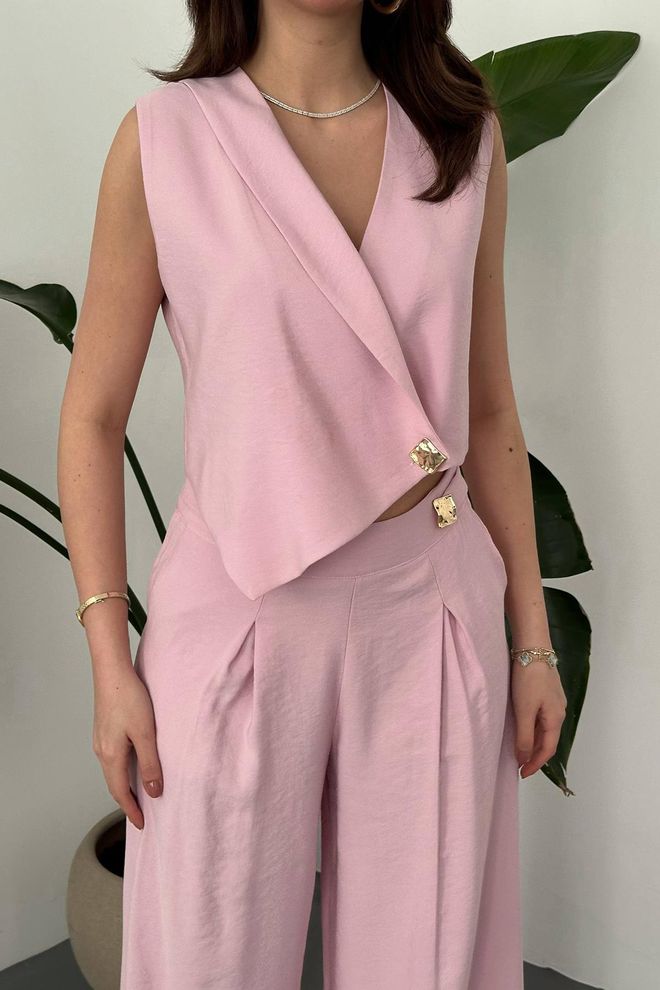 Elisa Elegant Pink Blazer Dress With V Neck And Cap Sleeves Wholesale Clothing Spring