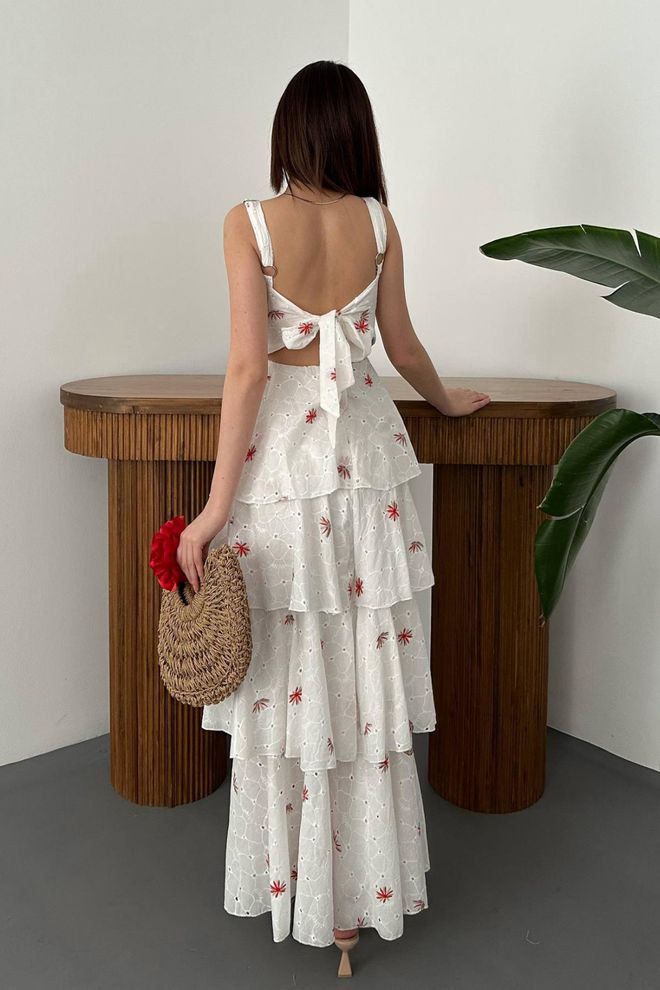 Elisa Elegant White Fit And Flare Dress Wholesale Clothing Boho