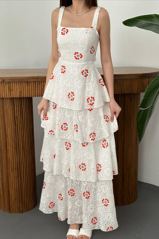 Elisa White Elegant Fit And Flare Dress Wholesale Clothing Lounge