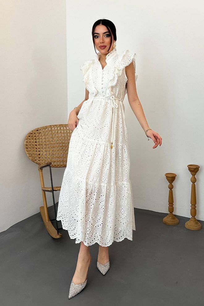 cotton white dress wholesale Wholesale Printed White Organic Cotton Dress Manufacturer