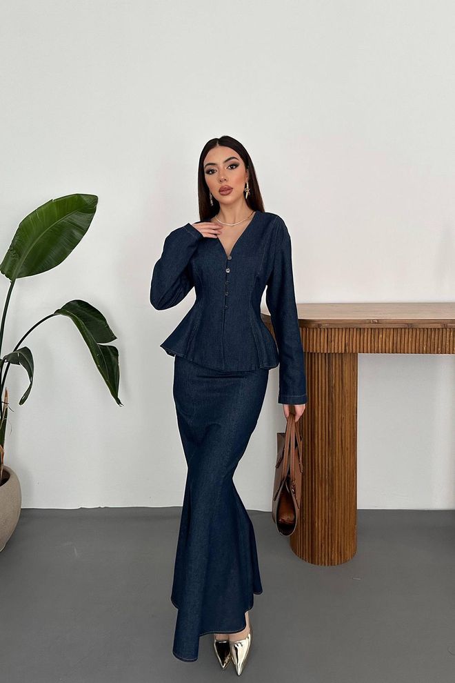 Elisa Navy Blue Formal Fit And Flare Dress Wholesale Clothing Formal