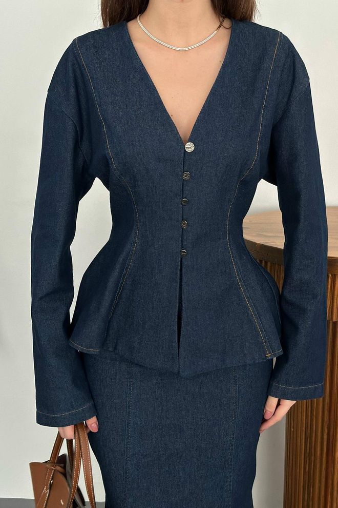 Elisa Navy Blue Formal Fit And Flare Dress Wholesale Clothing Spring