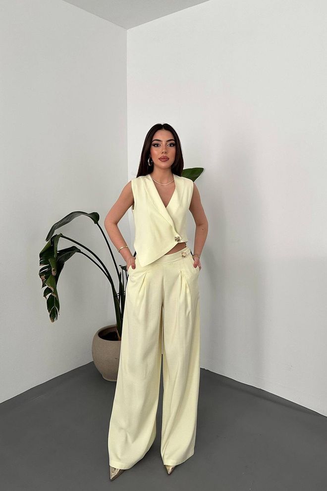 Elisa Eleganten Rumen Blazer Obleka Z V izrezom Oblačila na debelo Formalno