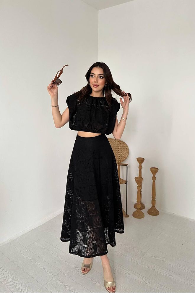 Elisa Black Elegant Formal Glam Set Wholesale Clothing Modest