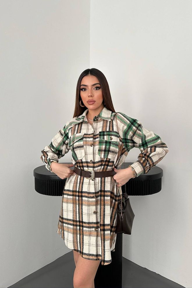 Elisa Vestido Camisero Leñador Marrón Ropa al por mayor Casual