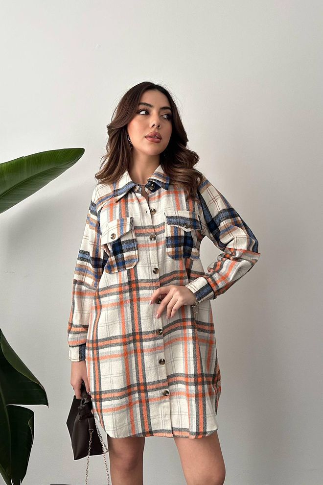 Elisa Vestido Camisero Leñador Beige Ropa al por mayor Casual