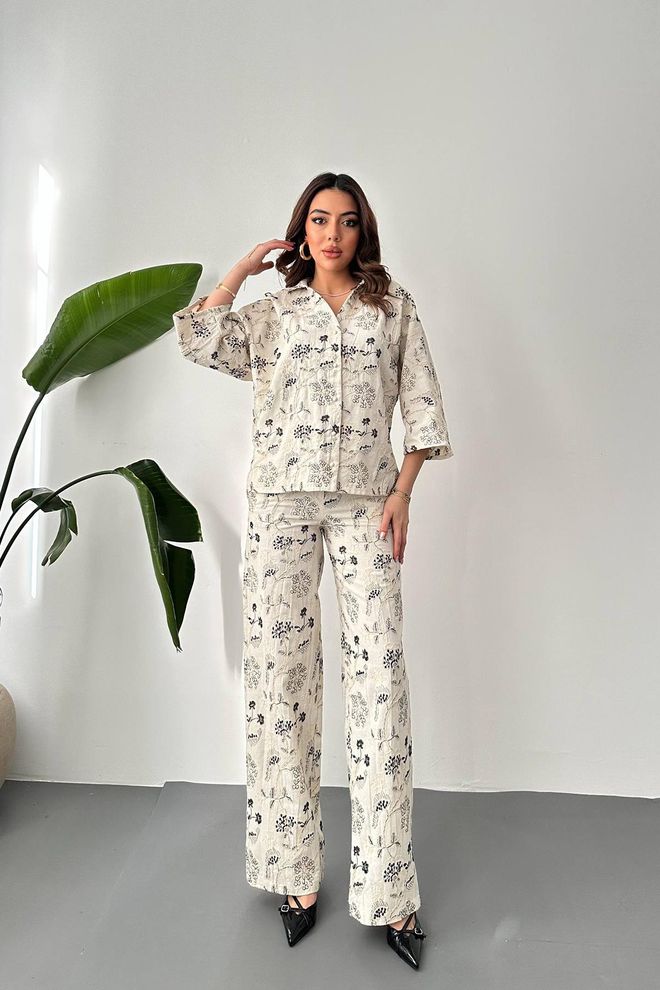 Elisa Set Beige Casual Elegante Boho Abbigliamento all'ingrosso Casuale