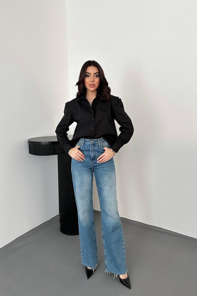 Elisa Black Elegant Casual Formal Shirt Wholesale Clothing 1