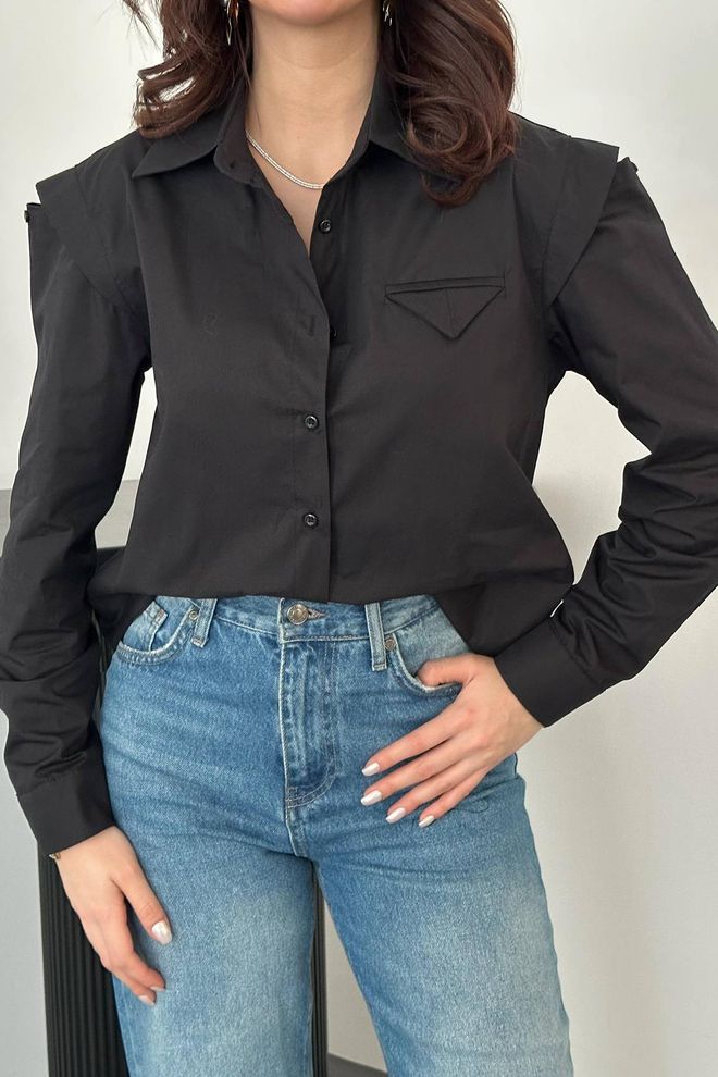 Elisa Black Elegant Casual Formal Shirt Wholesale Clothing Work