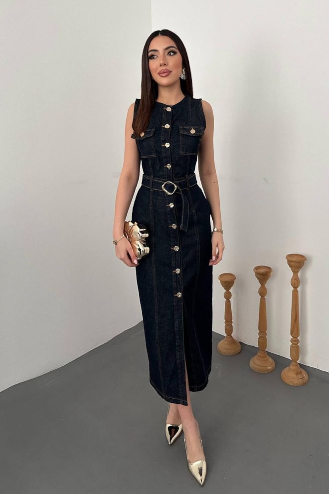 Elisa Black Sheath Dress With Cap Sleeves – Elegant Midi Dress Wholesale Clothing Casual