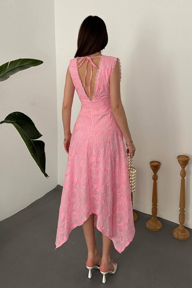 Elisa Elegant Pink Fit And Flare Dress Wholesale Clothing Spring