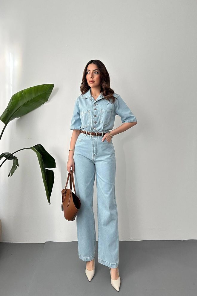 Elisa Denim overall Blauw Groothandel Kleding Casual