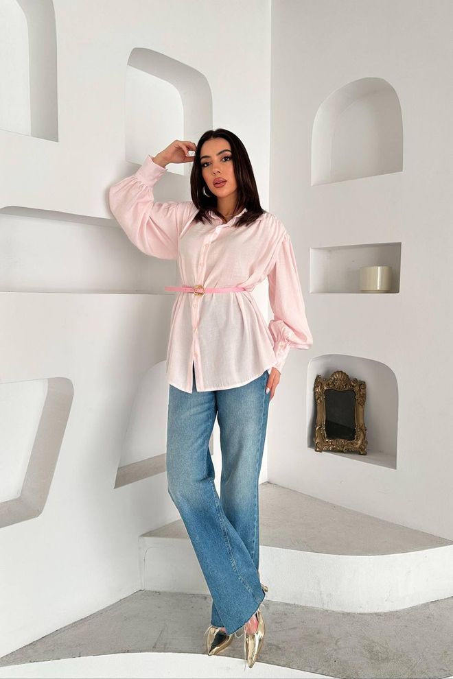 Elisa Pink Shirt Casual Elegant Buttoned Polo Neck Wholesale Clothing Lounge
