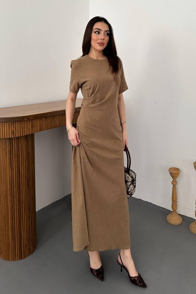 Elisa Brown Elegant Modest Sheath Dress Wholesale Clothing Modest