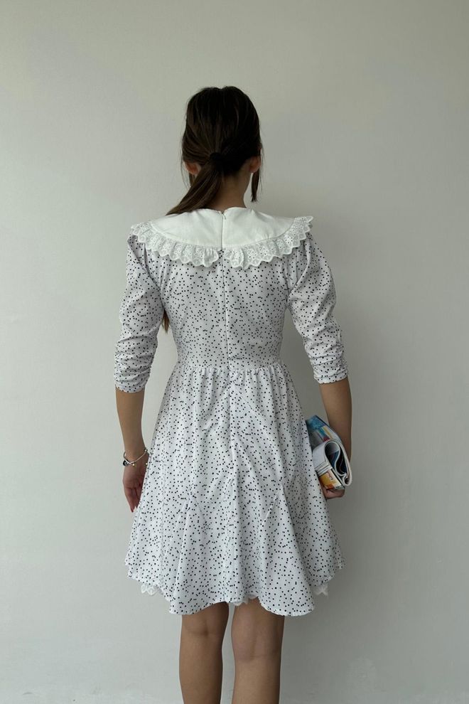 L&C White Polka Dot Fit And Flare Dress Wholesale Clothing Retro