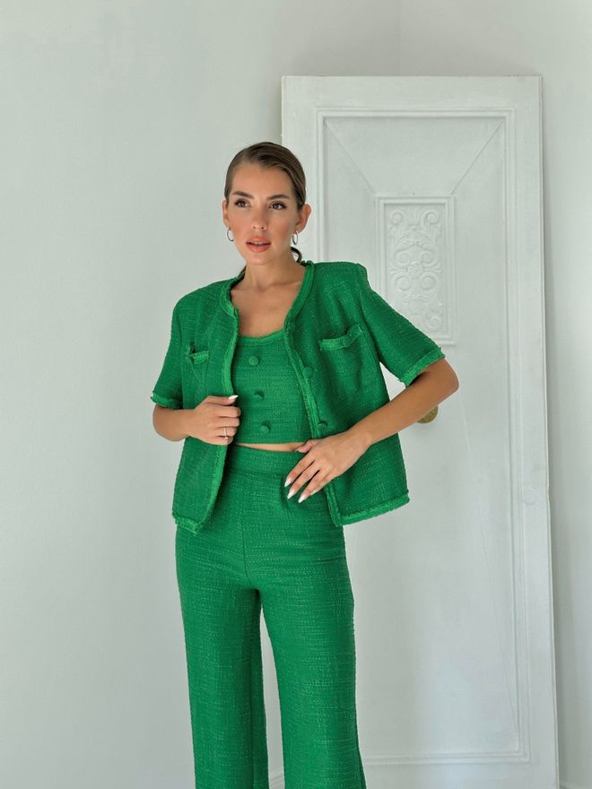 L&C Зеленый Элегантный Комплект Для Работы И Вечеринки Оптовая продажа одежды Работа