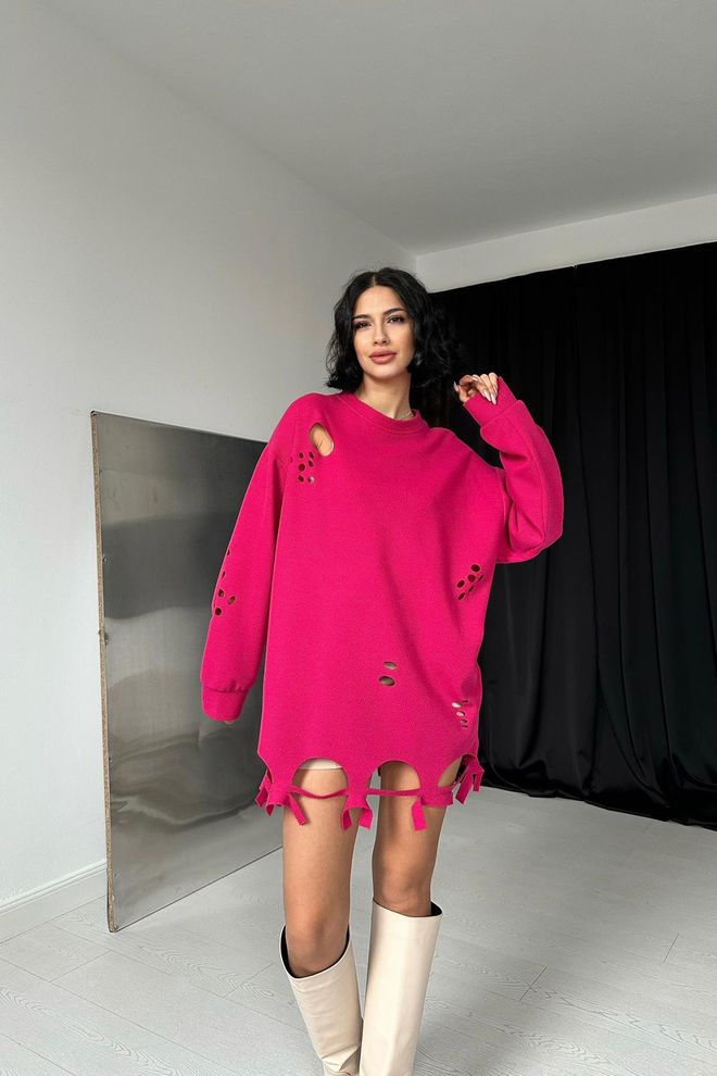 Elisa Blouse Découpée Laser Fuchsia Vêtements en gros Décontracté