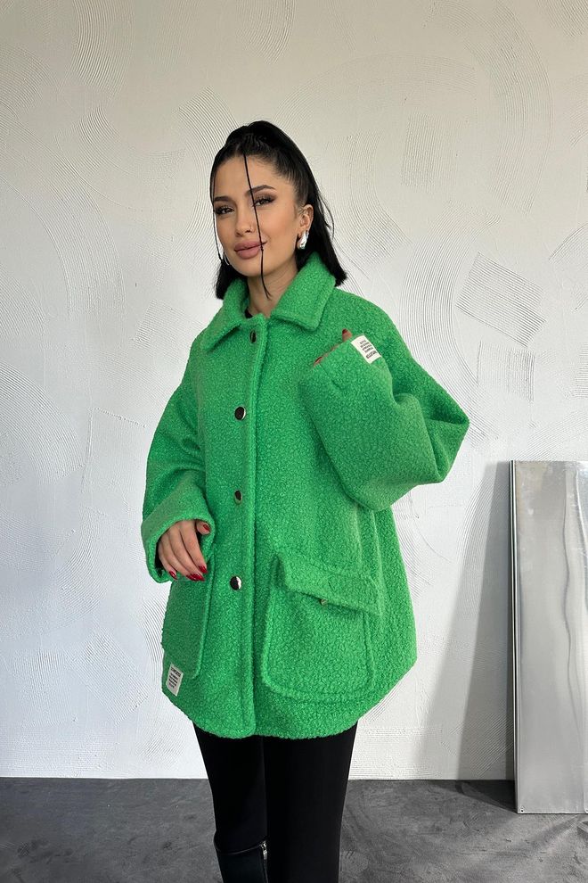 L&C Zielona Koszula Wierzchnia Oversize Kurtka Hurtowa sprzedaż odzieży Casual