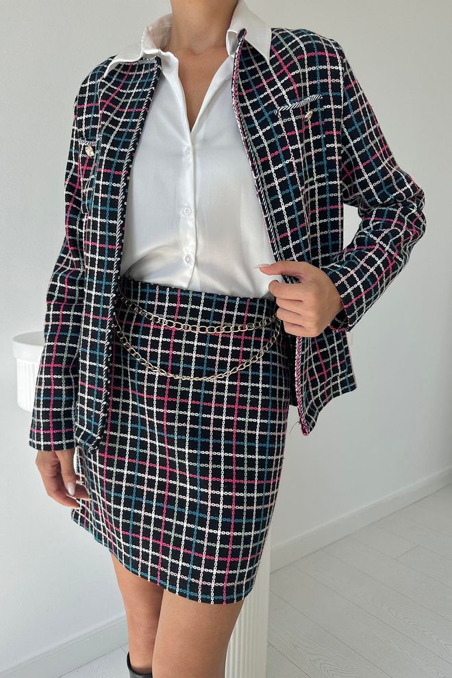 L&C جلس أسود متقلب رسمي رائع ملابس بالجملة عمل