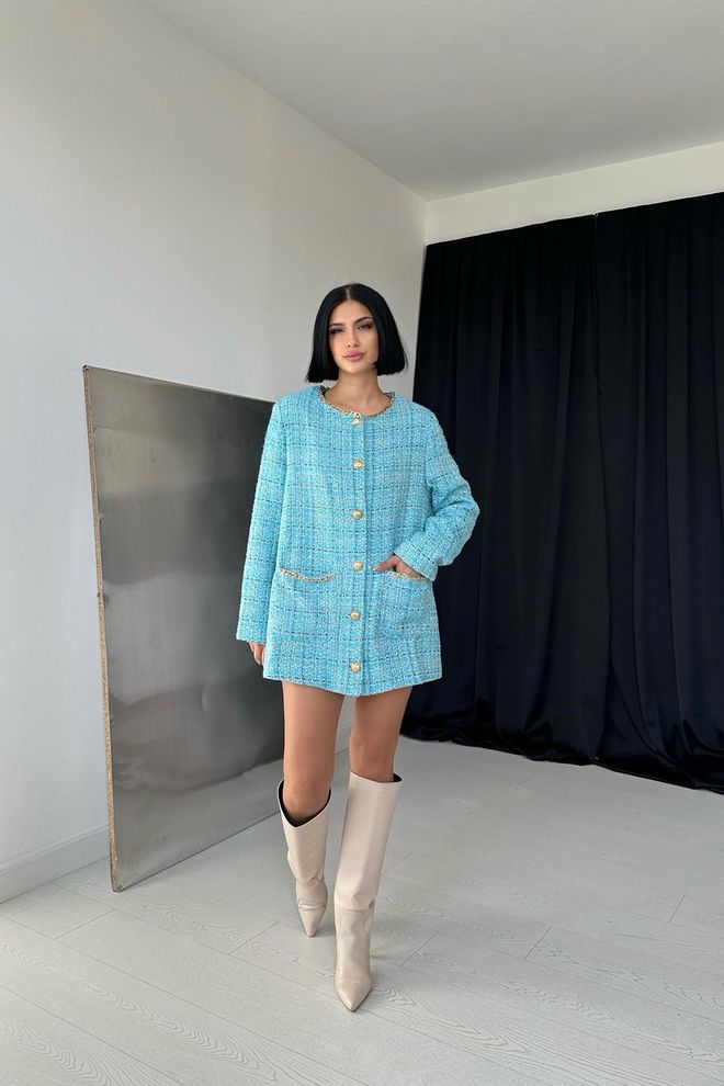 Elisa Cappotto con catena Blu Abbigliamento all'ingrosso Casuale