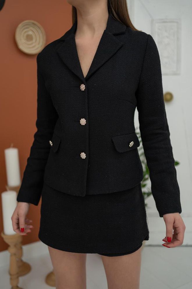 L&C Black Elegant Formal Vintage Skort Shorts Wholesale Clothing Work