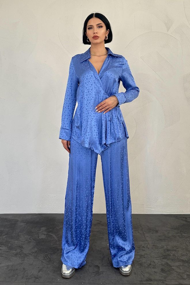 L&C Blau Eleganter Formeller Glam Anzug Großhandelskleidung Lässig