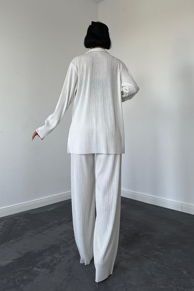 L&C Set Bianco A Righe Oversize Palazzo Abbigliamento all'ingrosso Lavoro