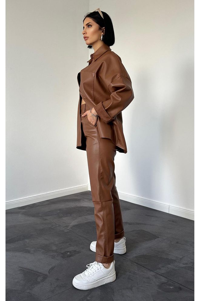 L&C Поставил Коричневый Повседневный Уличная Одежда Элегантный Оптовая продажа одежды Нет ткани