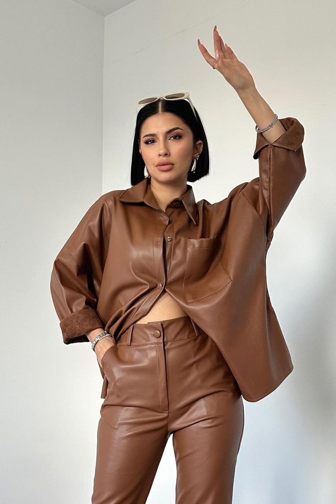 L&C Поставил Коричневый Повседневный Уличная Одежда Элегантный Оптовая продажа одежды Работа