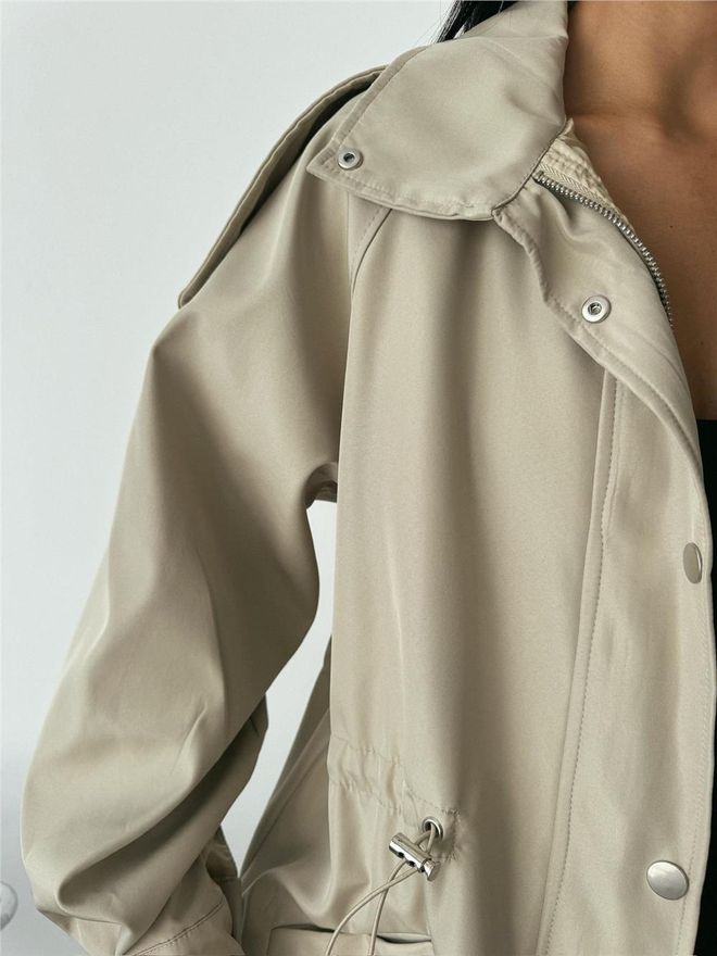 Ello Waist Drawstring Soft Fabric Coat Stone Wholesale Clothing 2