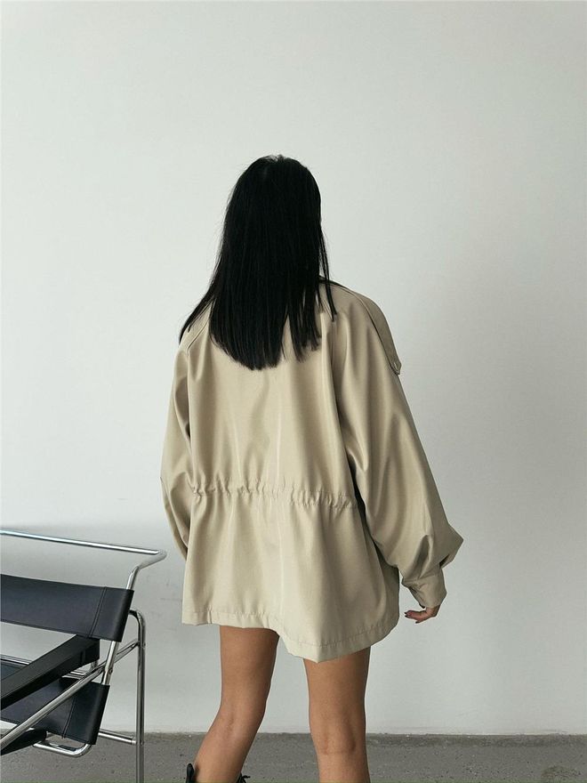 Ello Waist Drawstring Soft Fabric Coat Stone Wholesale Clothing 8