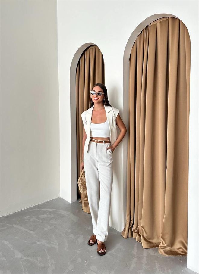 Ello Chaleco De Gabardina Con Detalle De Encaje Crudo Ropa al por mayor Casual