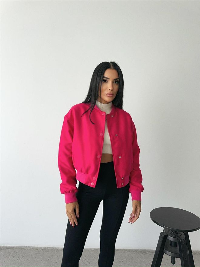 Ello Bomber Jacket Fuchsia Wholesale Clothing Fall