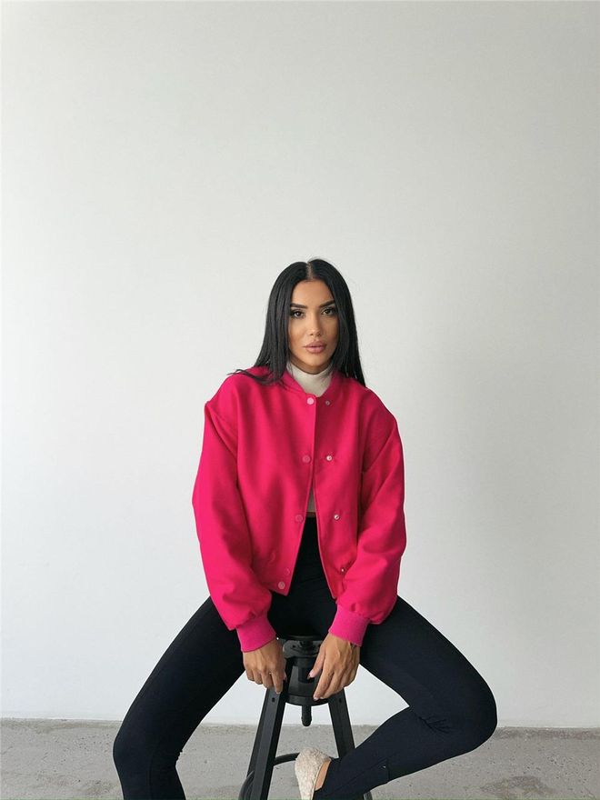 Ello Bomber Jacket Fuchsia Wholesale Clothing Casual