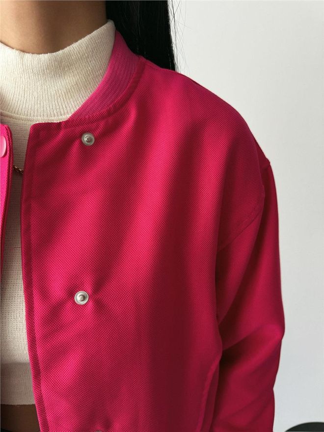 Ello Bomber Jacket Fuchsia Wholesale Clothing Spring
