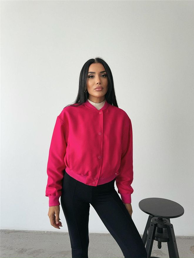 Ello Bomber Jacket Fuchsia Wholesale Clothing 4
