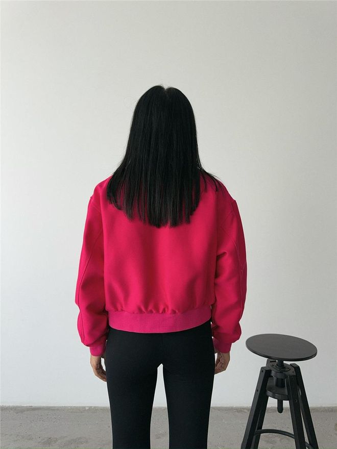 Ello Bomber Jacket Fuchsia Wholesale Clothing 5