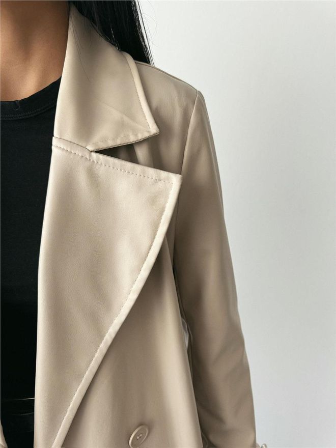 ESPADA Gabardine Bege Elegante Single Breasted Roupas por atacado Primavera