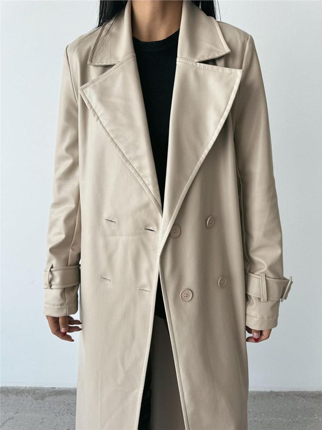 ESPADA Gabardine Bege Elegante Single Breasted Roupas por atacado 13
