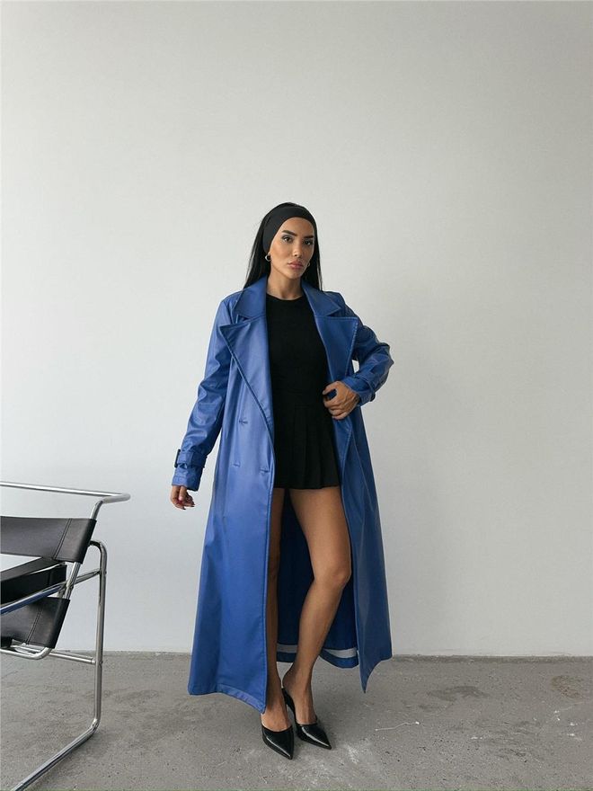 ESPADA Gabardine Azul Elegante Formal Roupas por atacado Encontro Romântico
